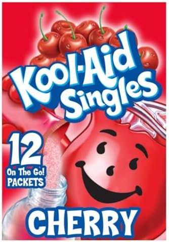 Kool-Aid Cherry Unsweetened Soft Drink Mix, 0.13-Ounce Envelopes(Pack of 48)