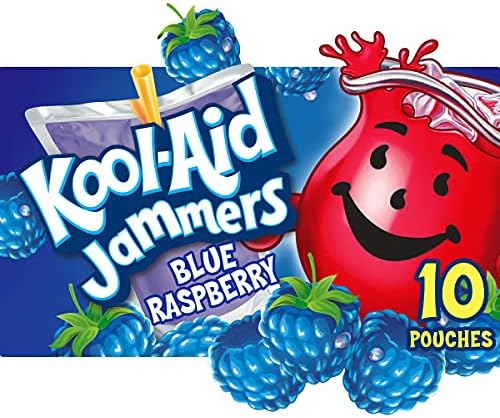 Kool-Aid Jammers Blue Raspberry Flavored Juice Drink (40 Pouches, 4 Boxes of 10)
