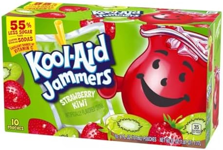 Kool-Aid Jammers Strawberry Kiwi Flavored Juice Drink (40 Pouches, 4 Boxes of 10)
