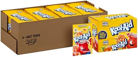 Kool-Aid Unsweetened Caffeine Free Peach Mango Zero Calories Powdered Drink Mix 192 Count Pitcher Packets